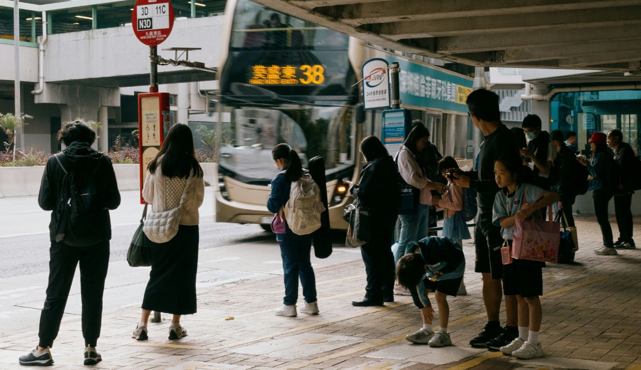 Japanese in a public setting.