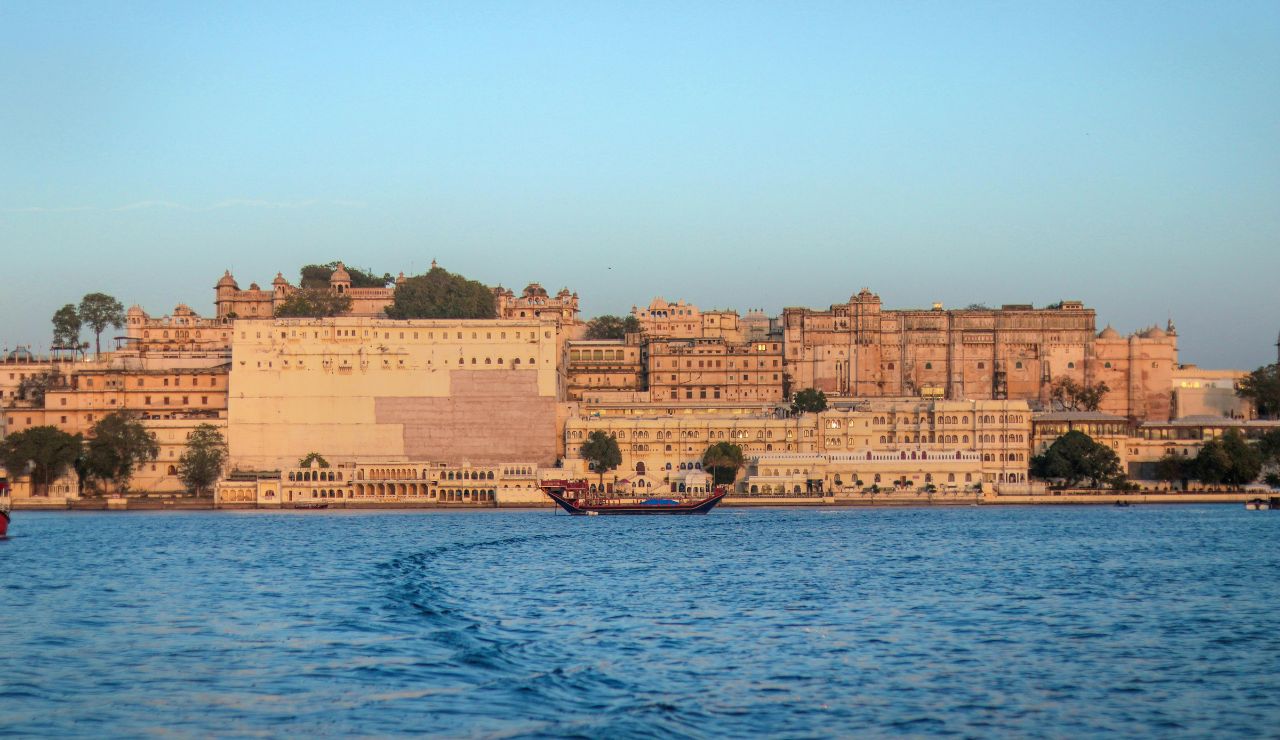 boat ride across Lake Pichola with palace views in Udaipur.