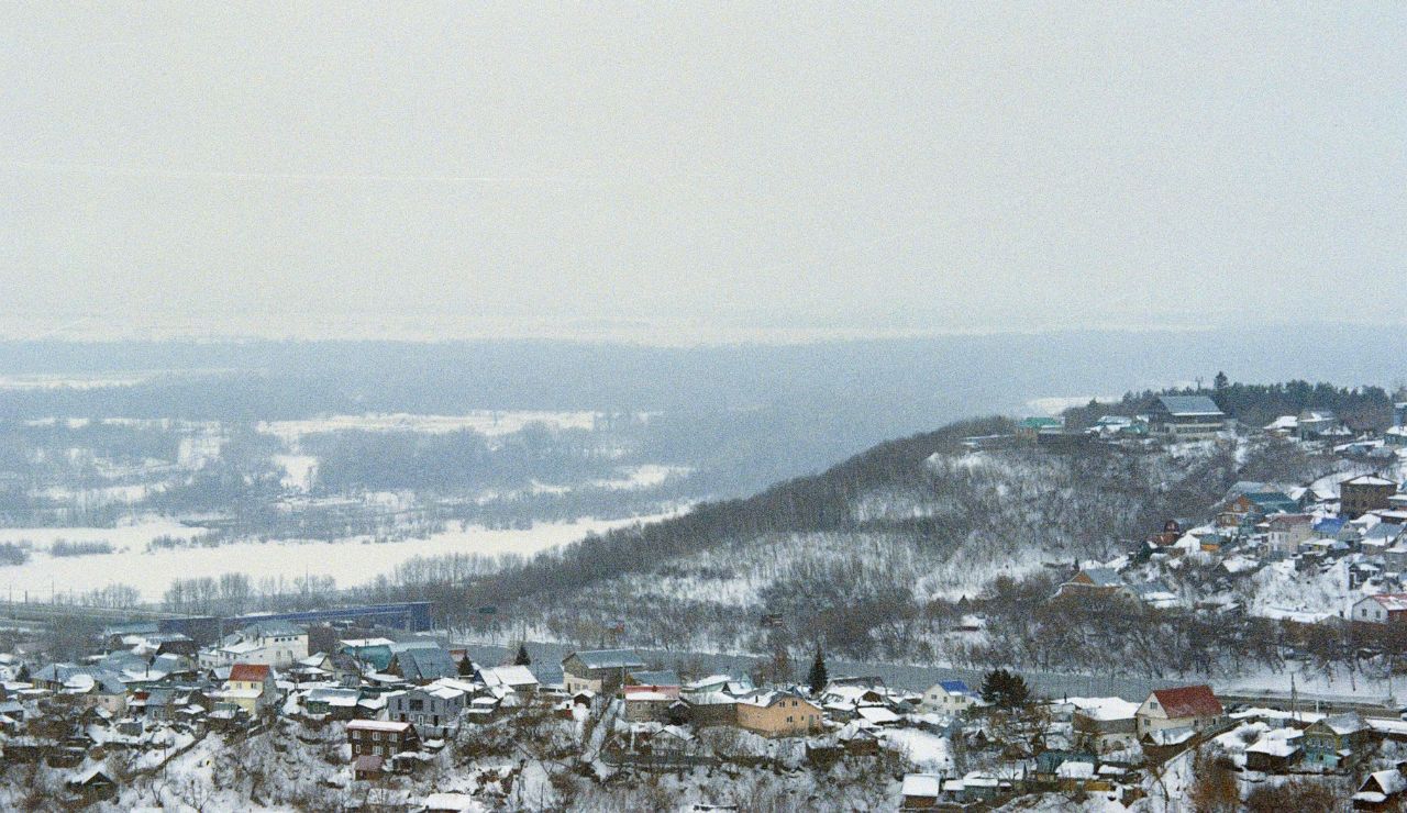 snowy mountains in the distance in Dushanbe.