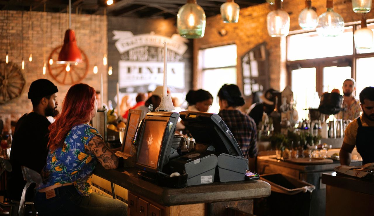 Industrial-style interior of Anthracite Coffee in Seoul.