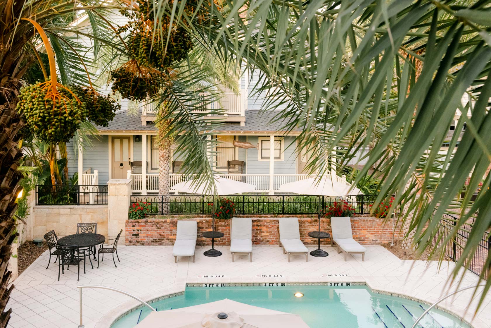 Outdoor pool at The Collector Luxury Inn & Gardens, one of the most romantic hotels in St. Augustine.