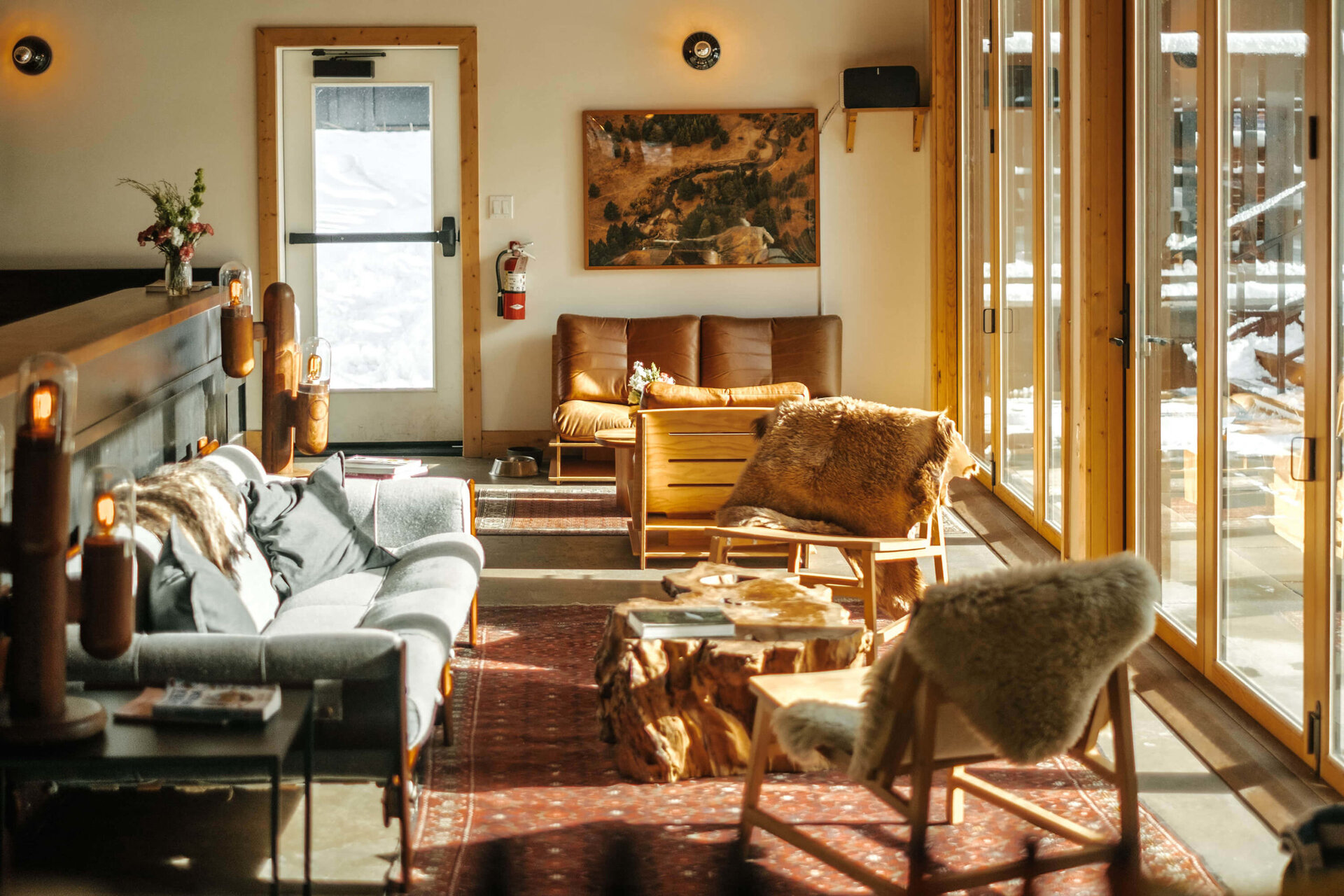 Community seating area in The Coachman Hotel.