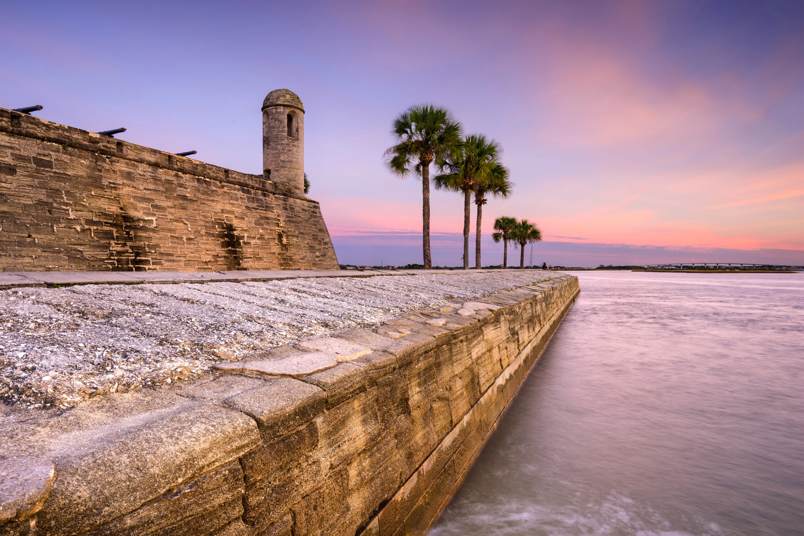 Castillo de San Marcos at sunset, St. Augustine. 