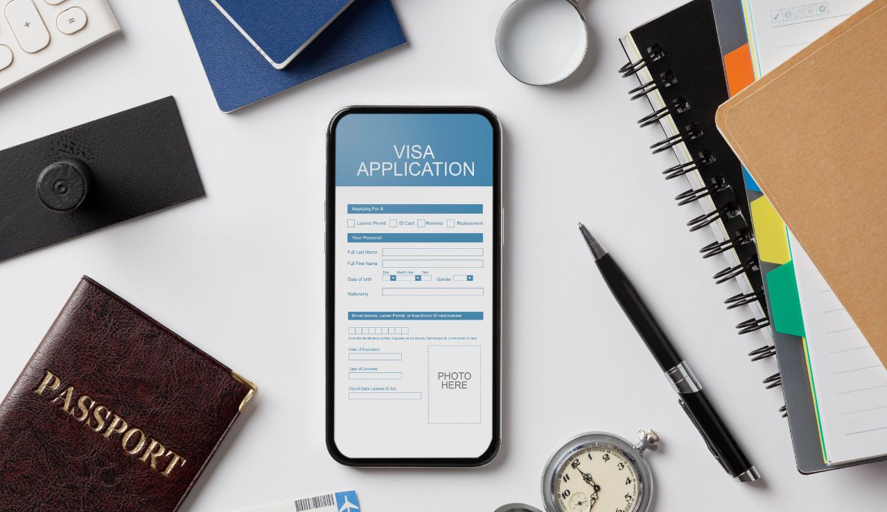  Smartphone screen showing government travel registration form in progress.