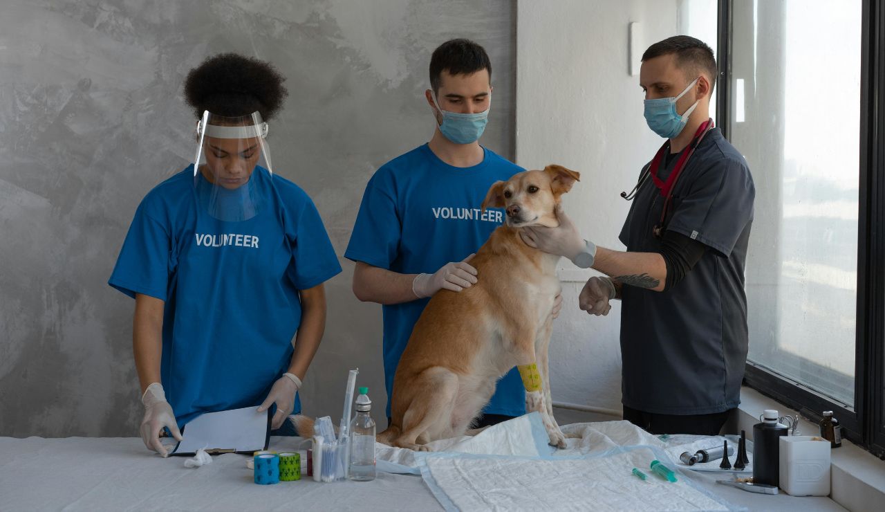 a dog’s microchip for travel documentation.