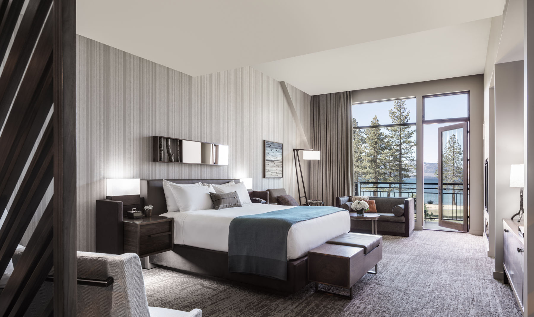 Bedroom in Edgewood Tahoe Resort, a great Lake Tahoe romantic hotel.