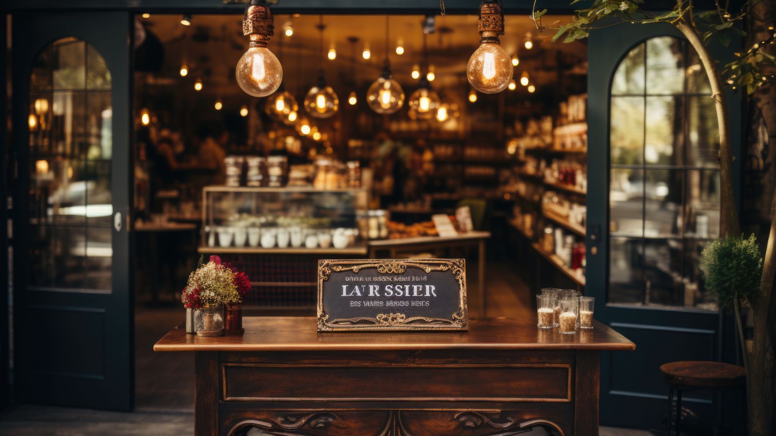 A photo of Boutique shop counter in France.