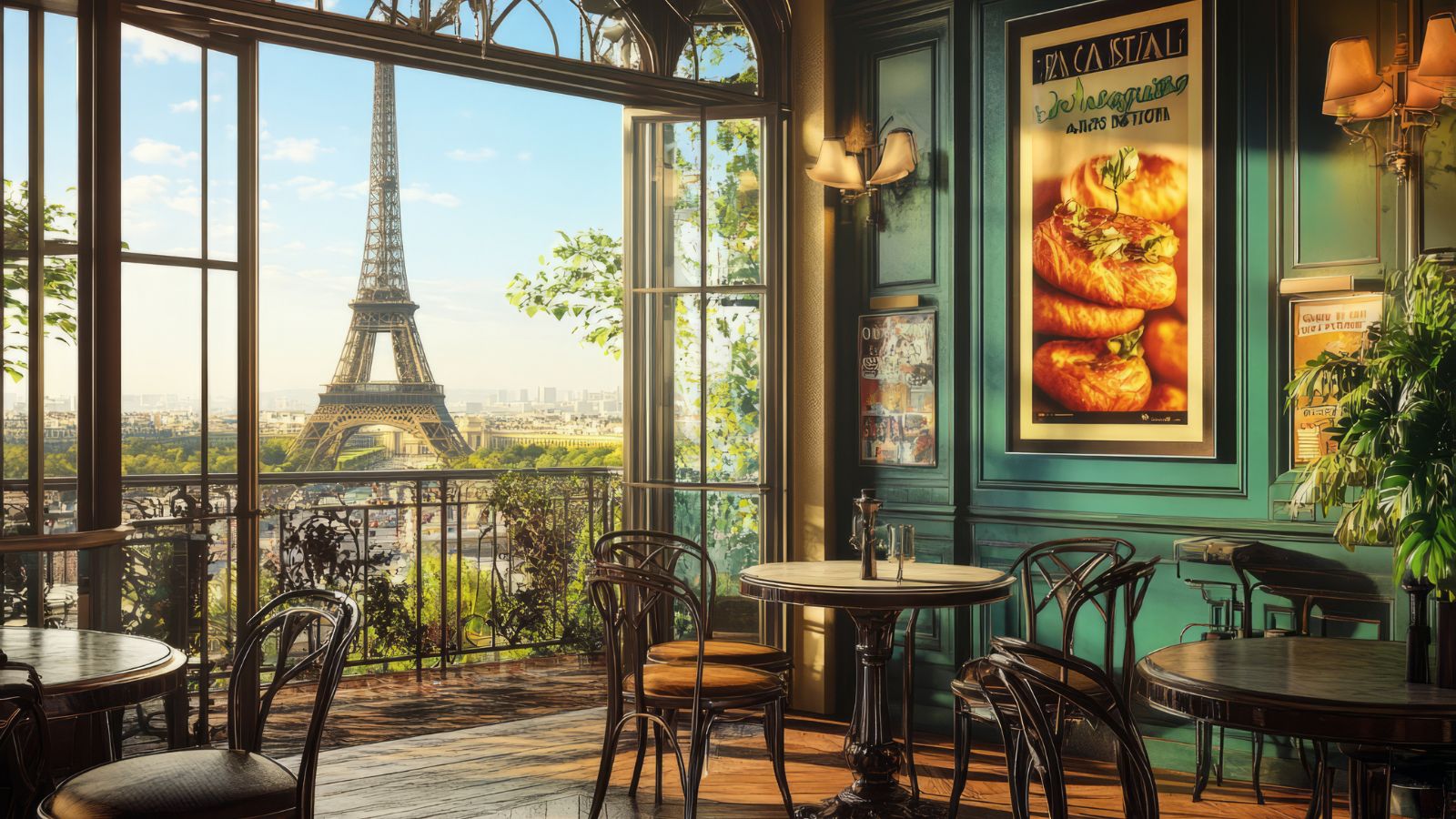 A photo of Paris café interior.