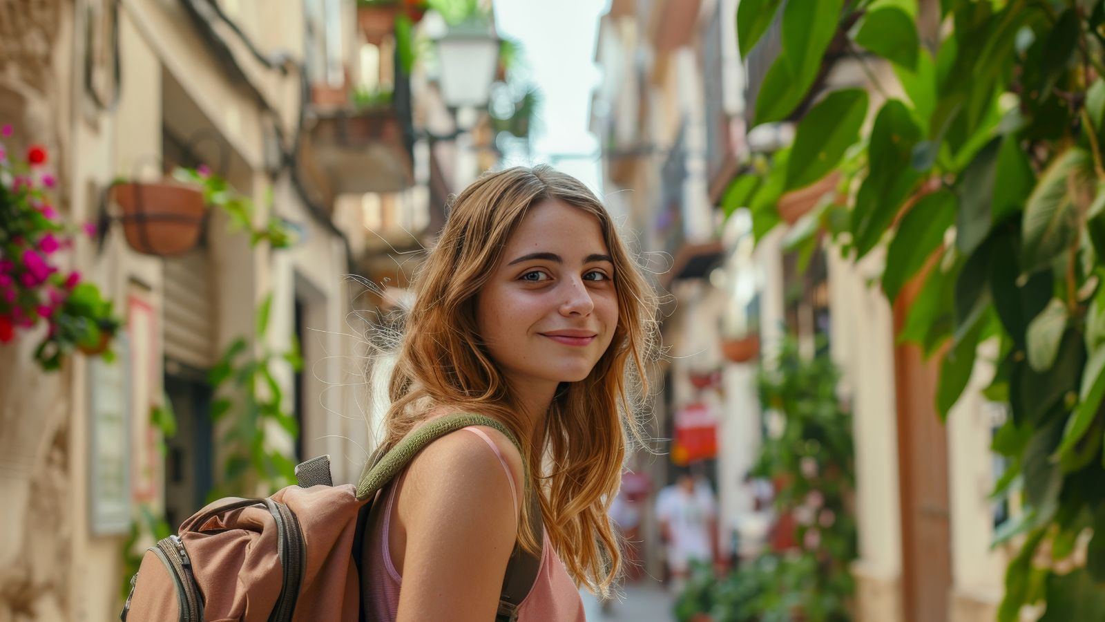 A photo of a beautiful woman smiling.