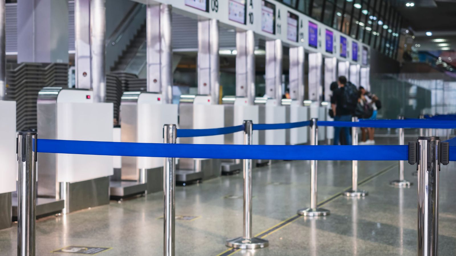 A photo of an Airport liquid screening checkpoint.