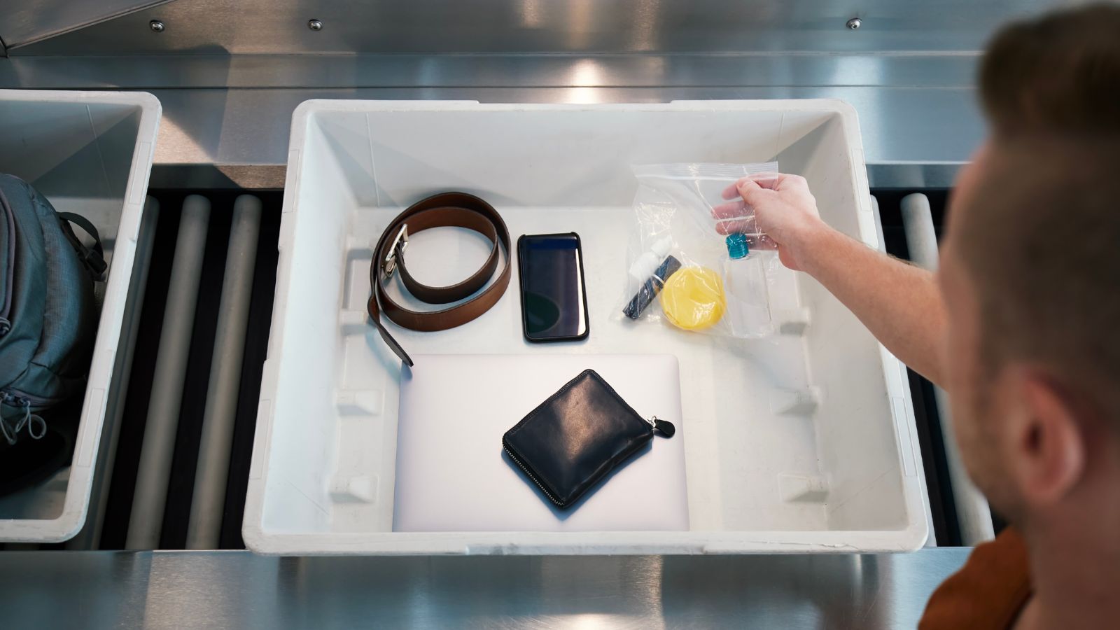 A photo of the Confiscated items airport security.