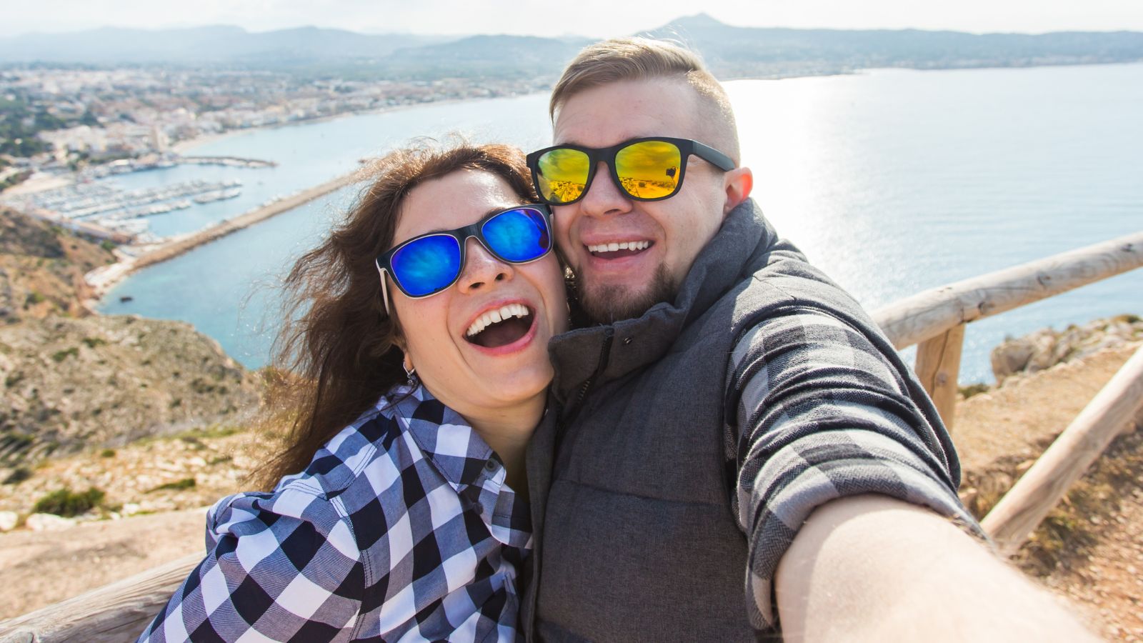 A photo of a Couple enjoying realistic destination.