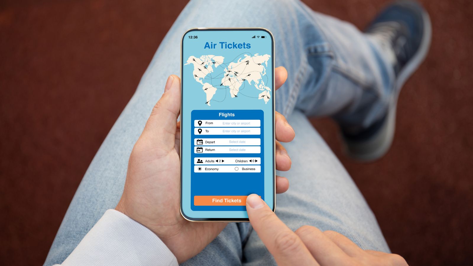 A photo of a Traveler selecting flexible flight dates.