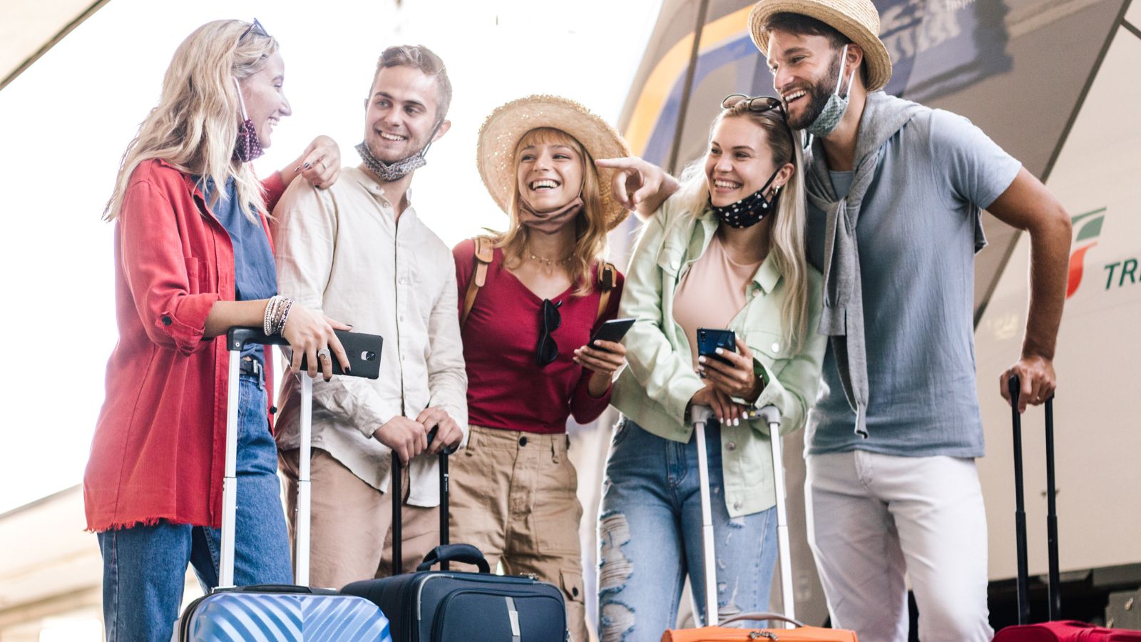 A group photo of travelers.