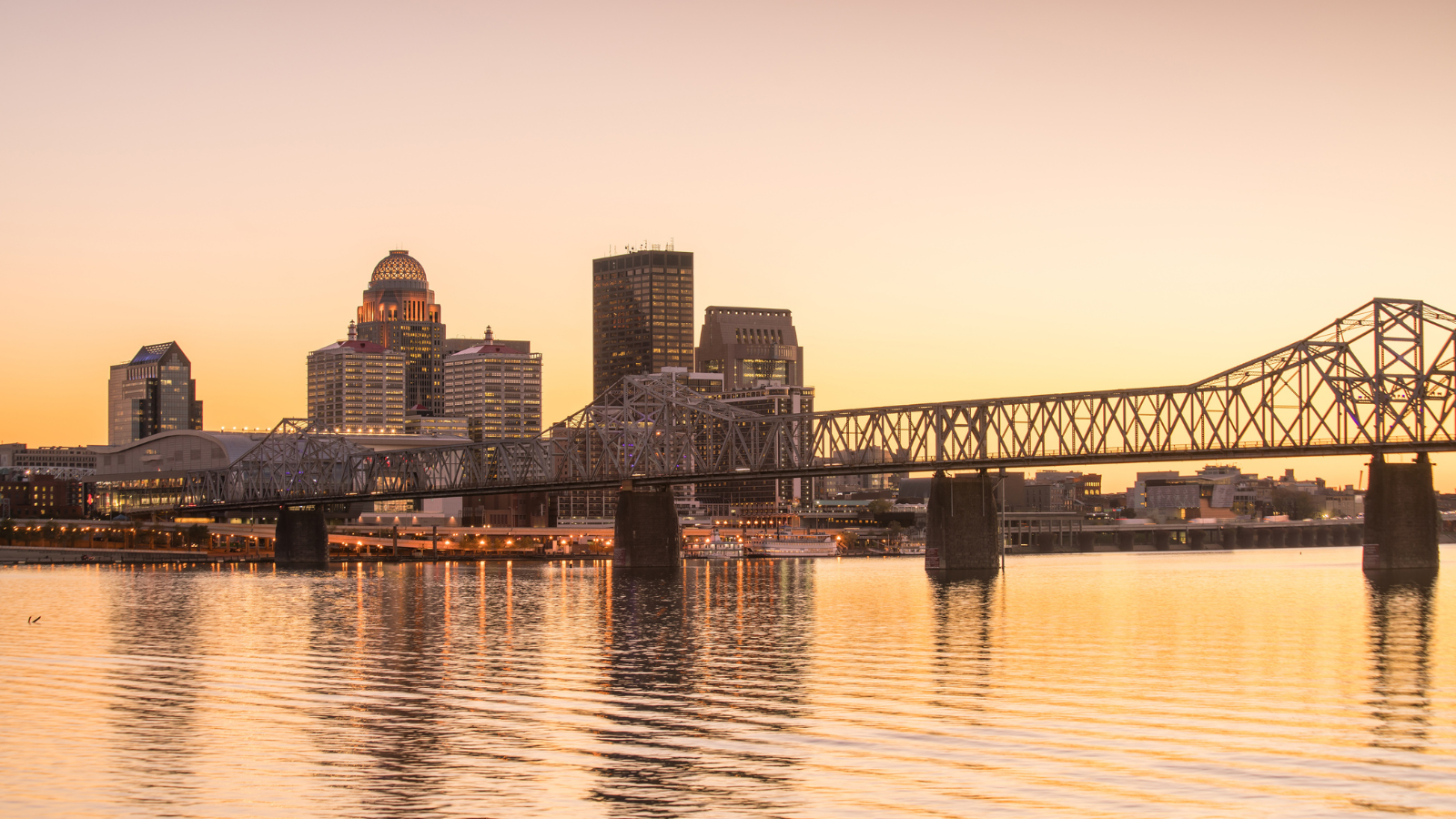 A photo of the Louisville downtown riverfront skyline.