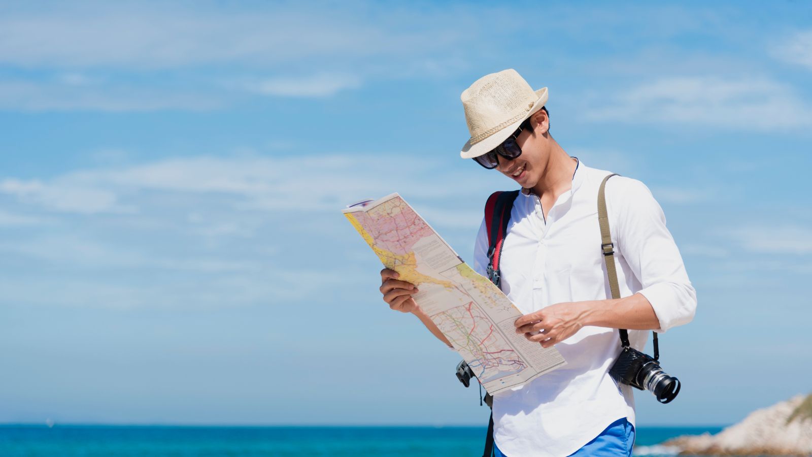 A photo of a Traveler navigating Cancun responsibly.