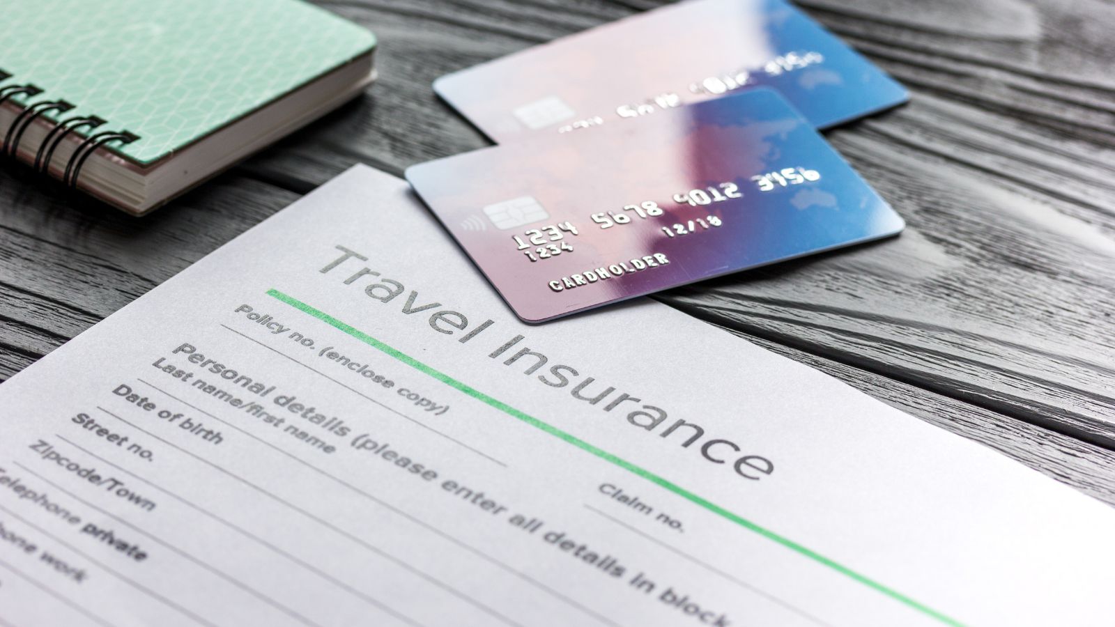 A photo showing travel insurance papers traveler.