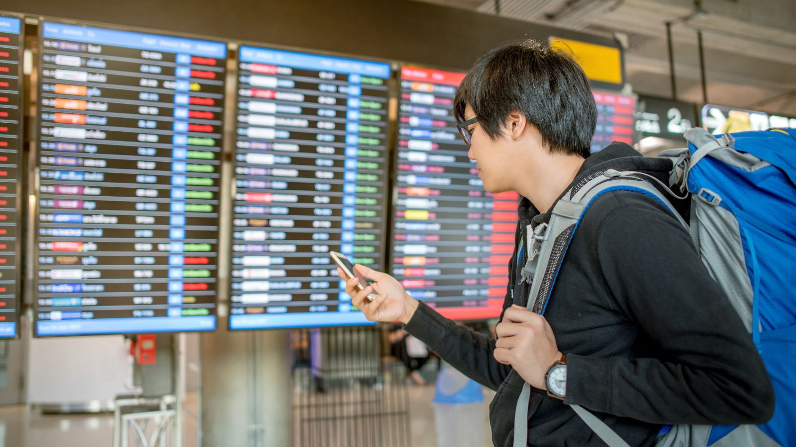 A photo of a Traveler comparing flight prices.