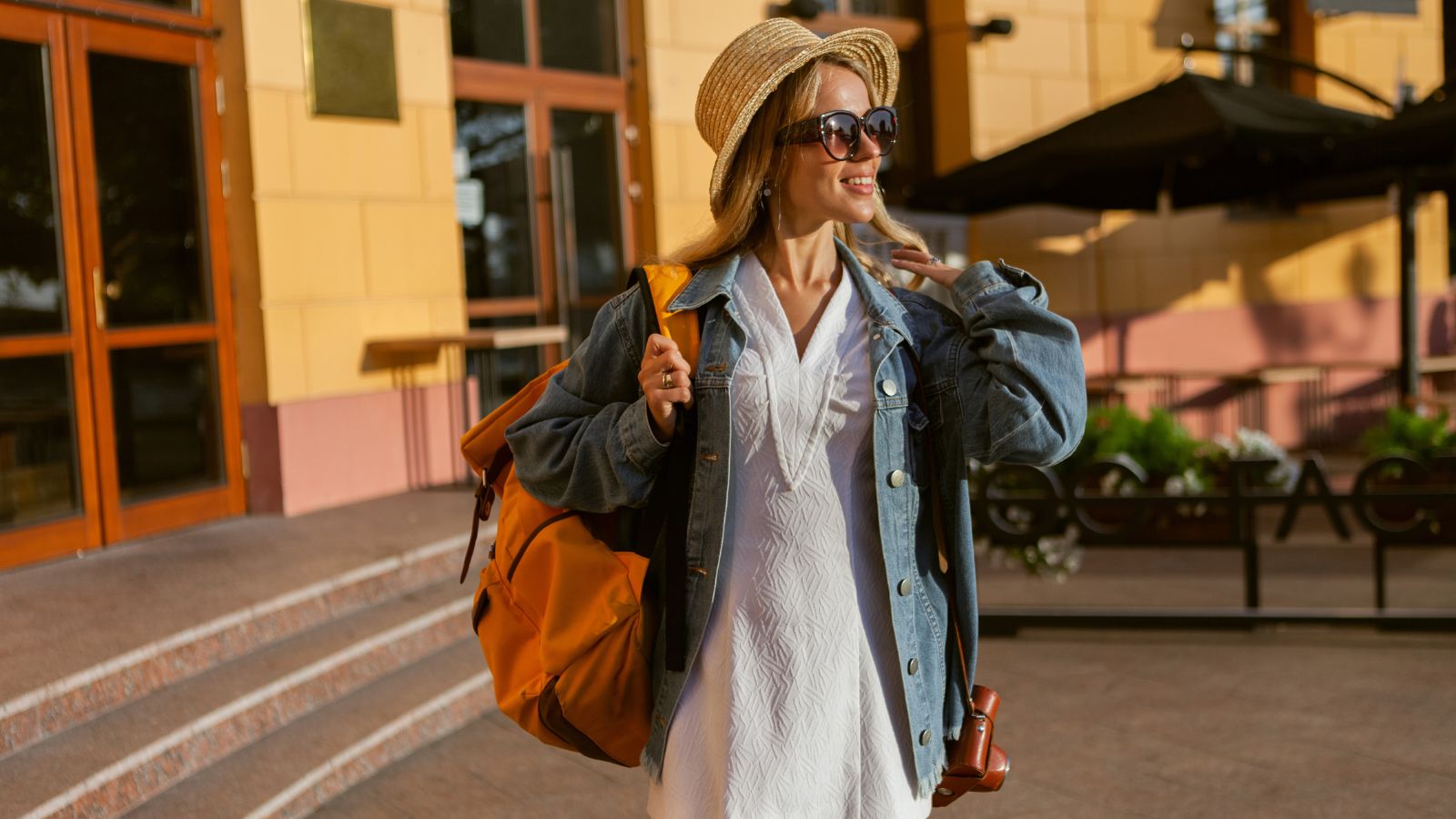 A photo of a traveler showing sunny daytime, bright and calm surroundings.