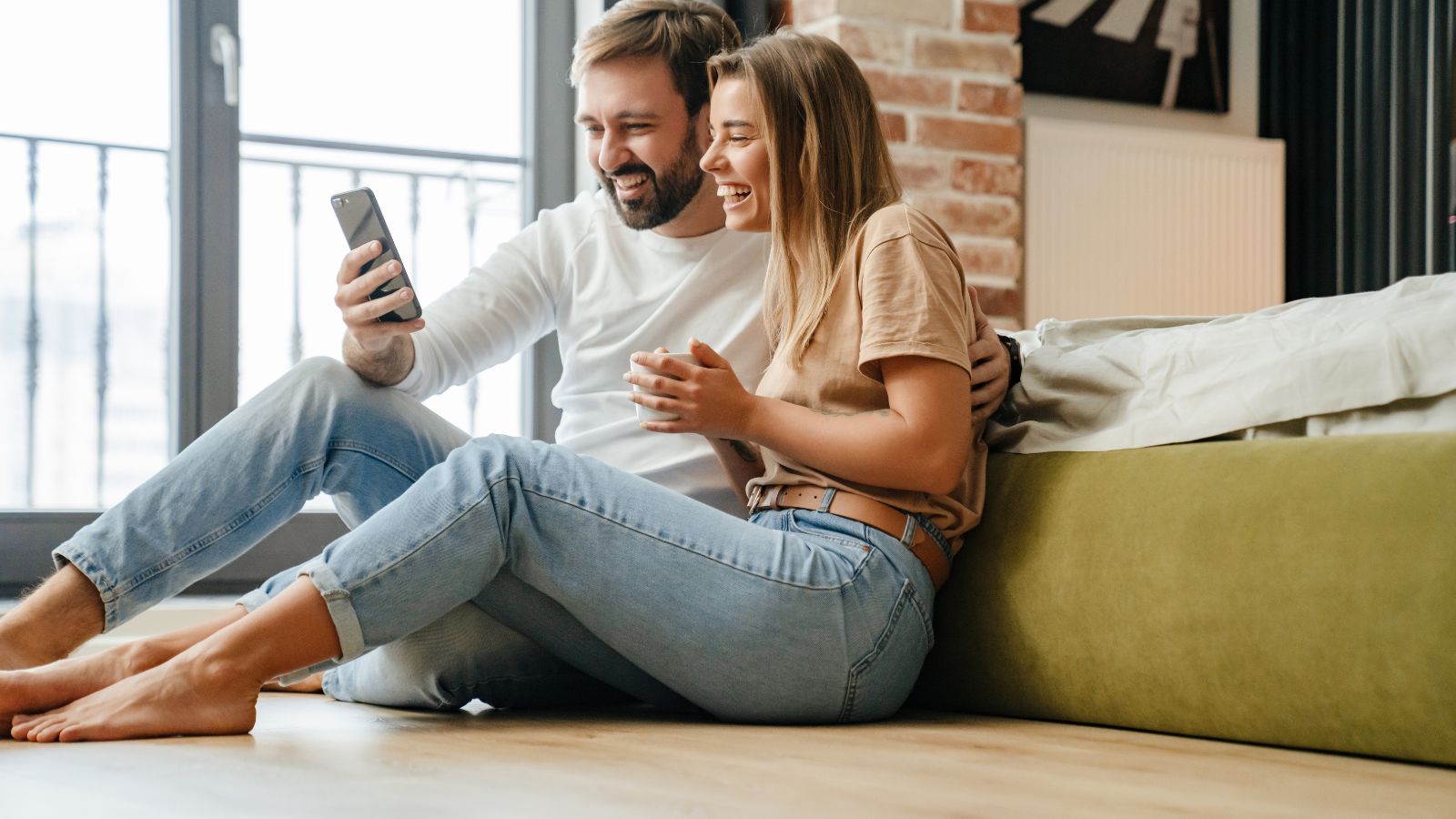 A photo of a connected couple relaxed.