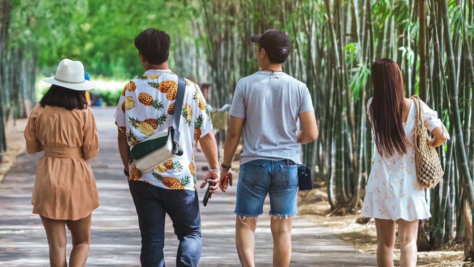 A photo of a fewer tourists, people walking comfortably without crowds.