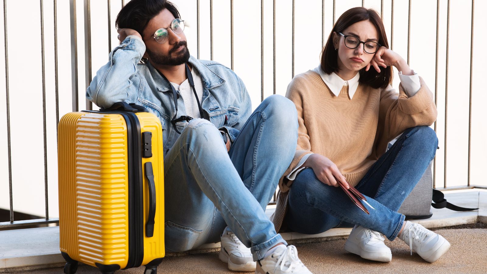 A photo of exhausted tourists busy schedule.