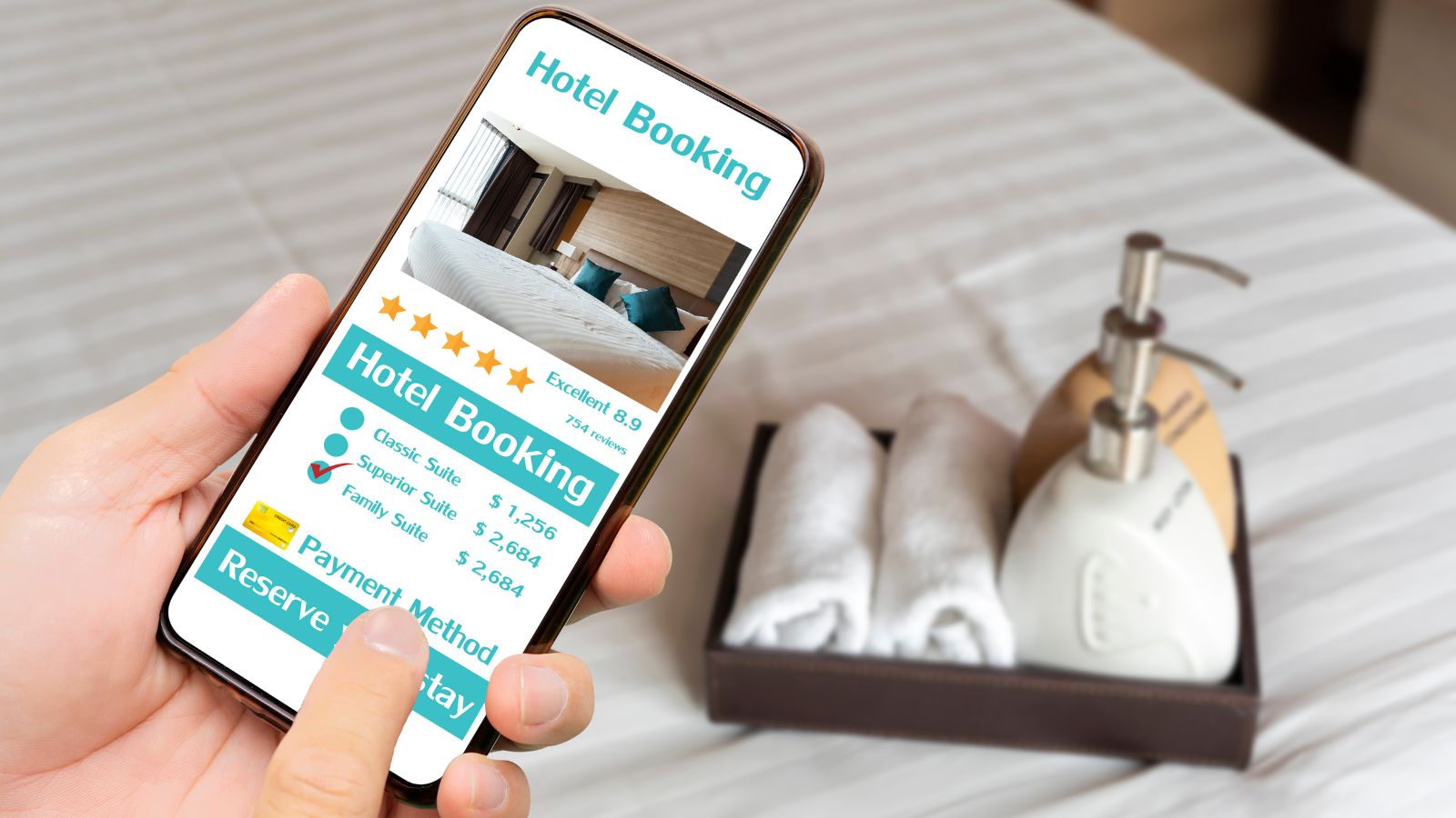 A photo that shows hotel rating screen phone.