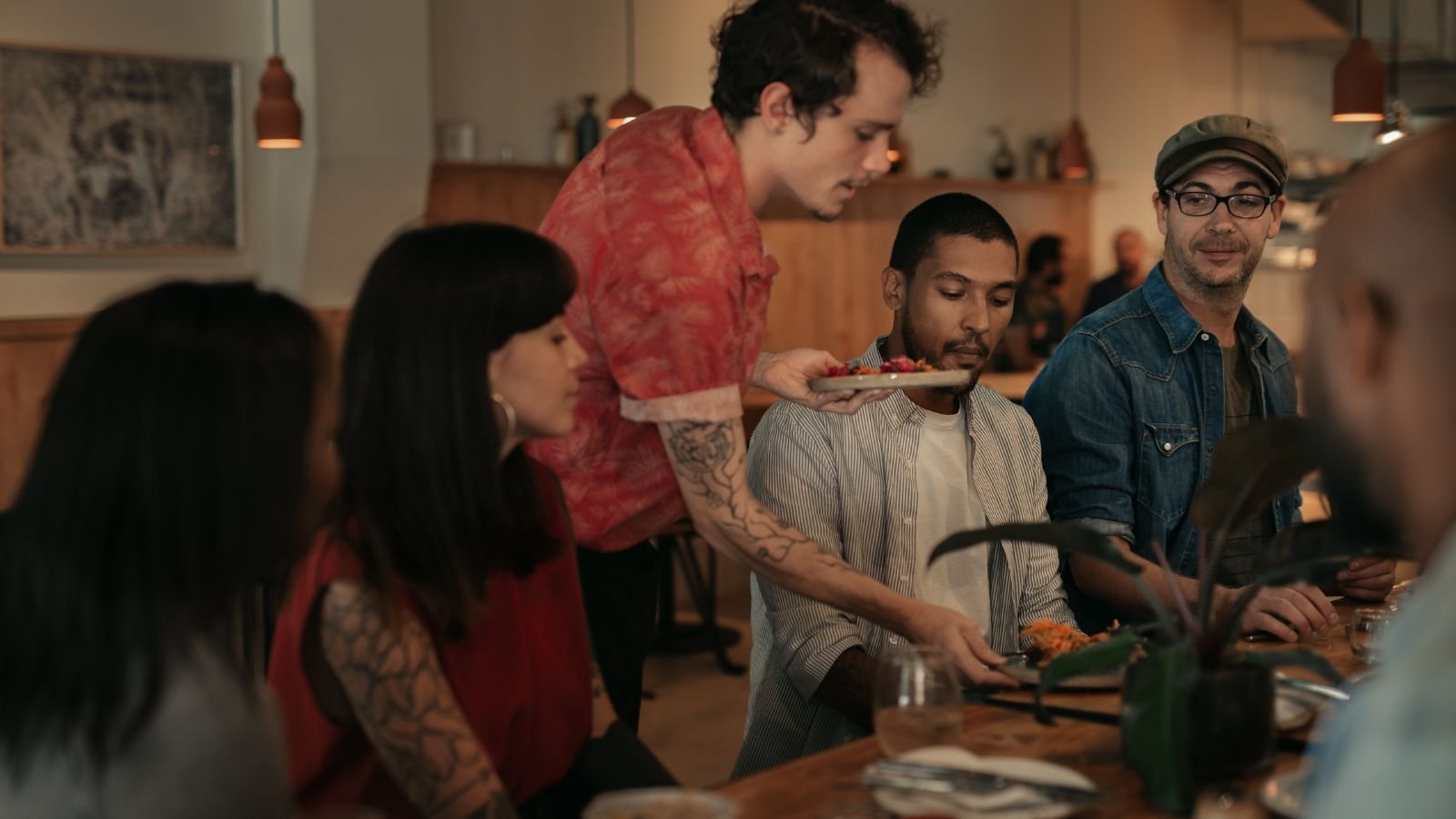 A picture that shows a busy dining room evaluation.