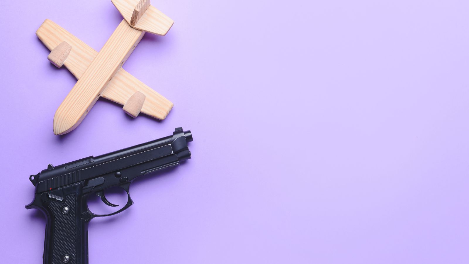 A photo of Toy weapon airport confiscation.