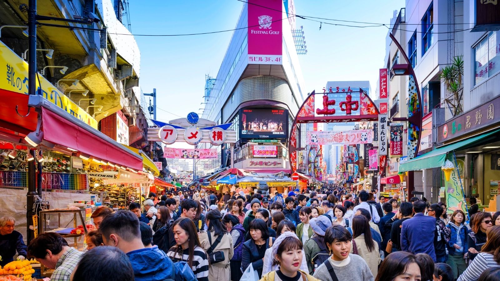 A picture of the tourists in Tokyo Japan.