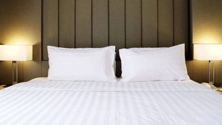 A photo of hotel bed.